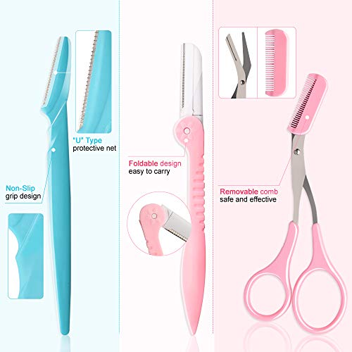 12 Pcs Eyebrow Razor, Face Razors for Women, Exfoliating Eyebrow Trimmers, Ey...