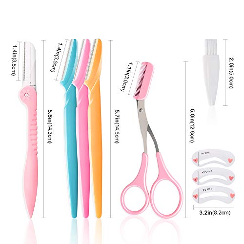 12 Pcs Eyebrow Razor, Face Razors for Women, Exfoliating Eyebrow Trimmers, Ey...