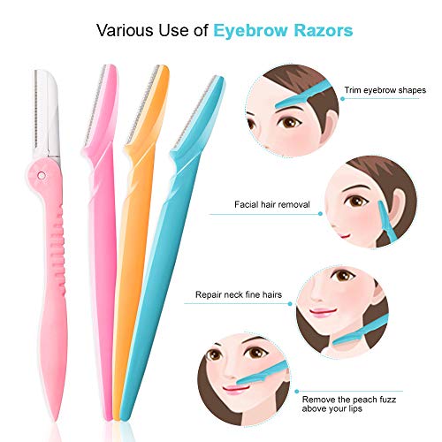 12 Pcs Eyebrow Razor, Face Razors for Women, Exfoliating Eyebrow Trimmers, Ey...