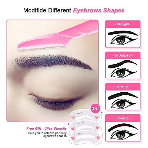 12 Pcs Eyebrow Razor, Face Razors for Women, Exfoliating Eyebrow Trimmers, Ey...