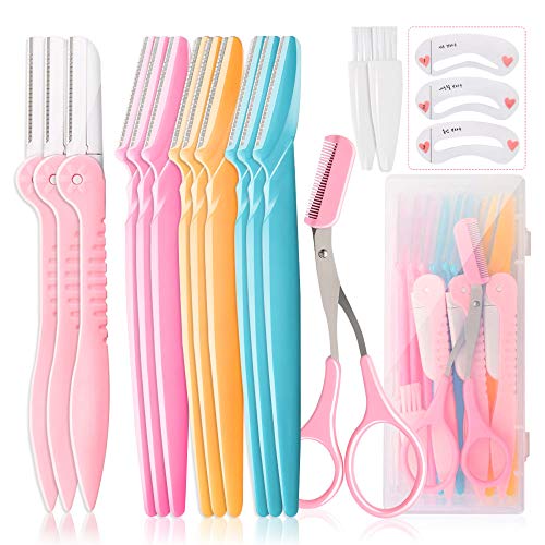 12 Pcs Eyebrow Razor, Face Razors for Women, Exfoliating Eyebrow Trimmers, Ey...