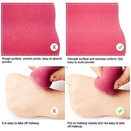 6 Pieces Makeup Sponge Blender Set, Egg/Oblique Olive/Gourd Shapes Beauty Fou...