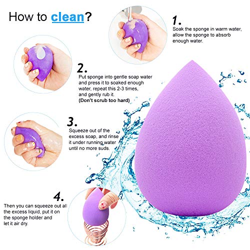 6 Pieces Makeup Sponge Blender Set, Egg/Oblique Olive/Gourd Shapes Beauty Fou...