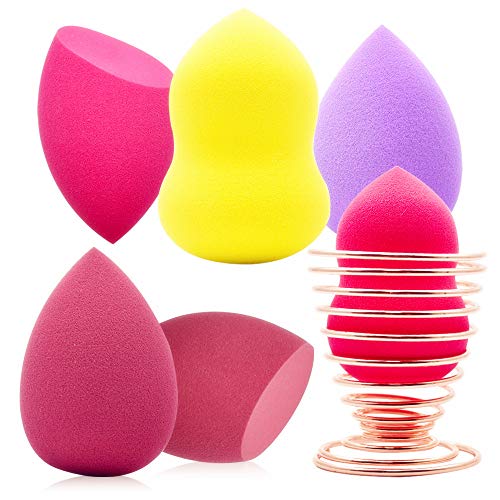 6 Pieces Makeup Sponge Blender Set, Egg/Oblique Olive/Gourd Shapes Beauty Fou...