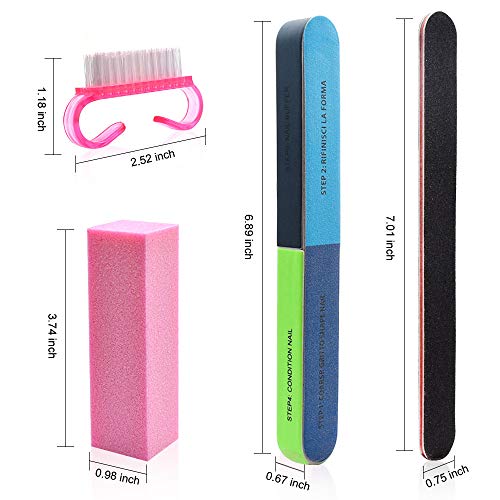 Professional Nail Files and Buffers Kit, 100/180 Grit Emery Boards for Nails,...