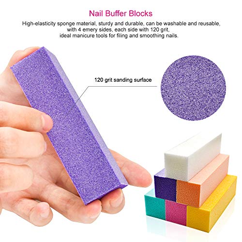 Professional Nail Files and Buffers Kit, 100/180 Grit Emery Boards for Nails,...