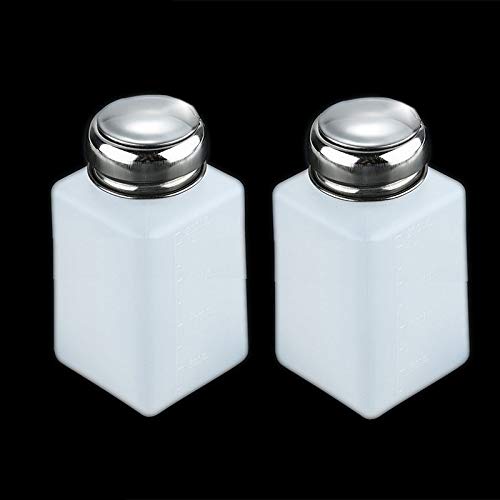 2Pcs 200ml Nail Polish Remover Bottles Pump Dispenser Bottle Alcohol Liquid P...