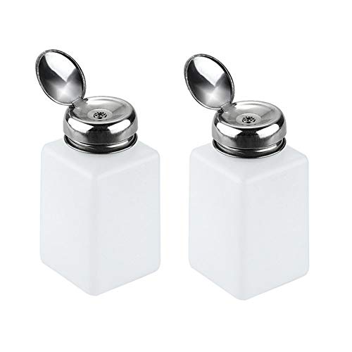 2Pcs 200ml Nail Polish Remover Bottles Pump Dispenser Bottle Alcohol Liquid P...