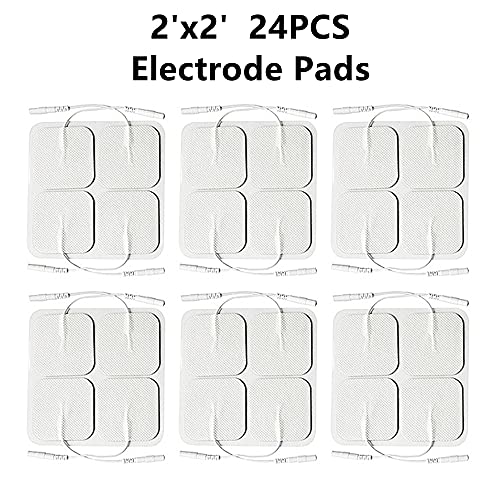 24PCS TENS Unit Replacement Pads 2X2, Reusable Tens Electrode Pads, Replaceme...