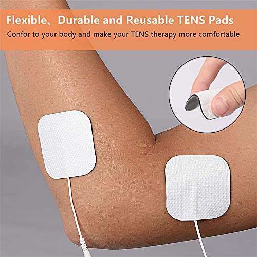 24PCS TENS Unit Replacement Pads 2X2, Reusable Tens Electrode Pads, Replaceme...