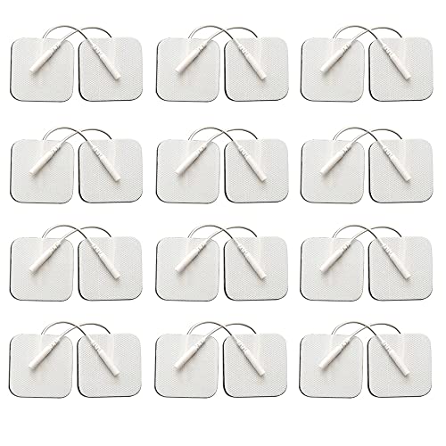 24PCS TENS Unit Replacement Pads 2X2, Reusable Tens Electrode Pads, Replaceme...
