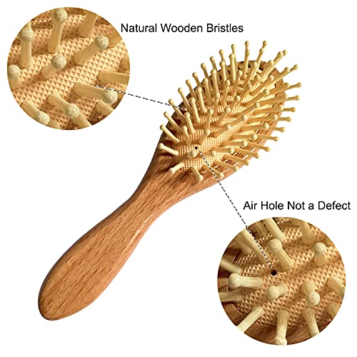 Molylove 3 Piece Baby Hair Brush and Comb Set for Newborn - Natural Wooden Ha...