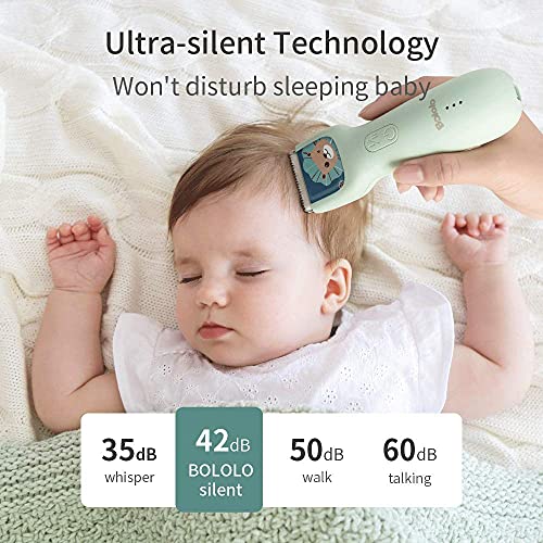 Bololo Baby Hair Clippers - Quiet Kids Hair Trimmer, Cordless & Waterproof Ch...