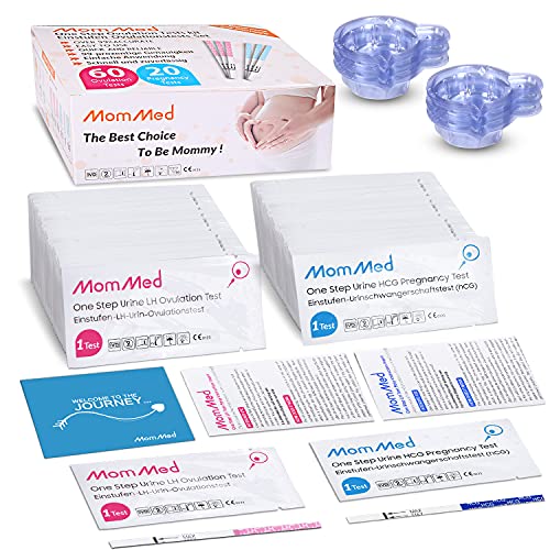 MomMed Ovulation and Pregnancy Test Strips (HCG20-LH60), Includes 20 Pregnanc...