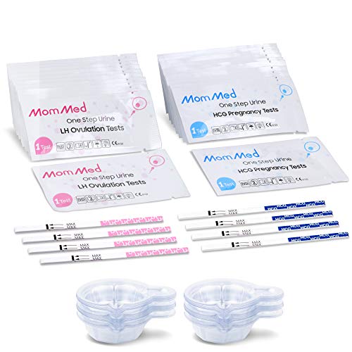 MomMed Ovulation Test Kit (HCG15-LH40), 15 Pregnancy Test Strips & 40 Ovulati...
