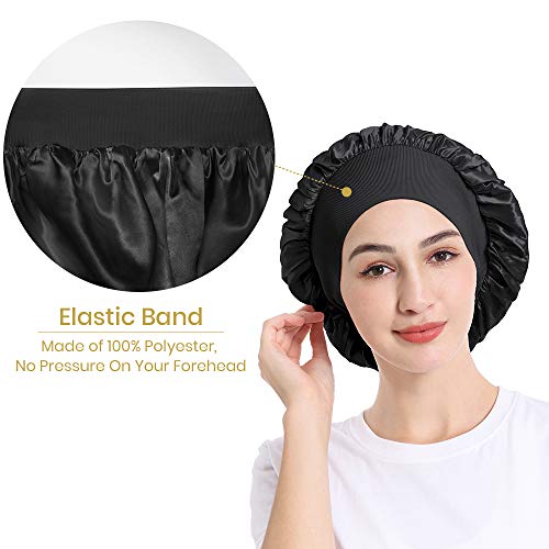 Mommesilk Silk Sleeping Cap for Women Sleep Bonnet Beanie Cap for Curly Hair ...