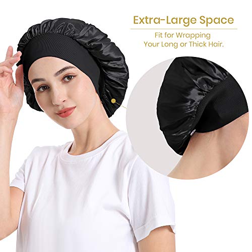 Mommesilk Silk Sleeping Cap for Women Sleep Bonnet Beanie Cap for Curly Hair ...