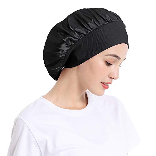 Mommesilk Silk Sleeping Cap for Women Sleep Bonnet Beanie Cap for Curly Hair ...