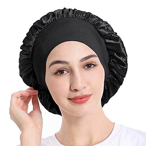 Mommesilk Silk Sleeping Cap for Women Sleep Bonnet Beanie Cap for Curly Hair ...