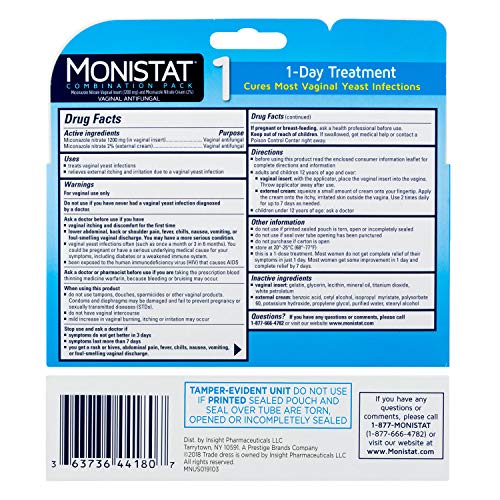 Monistat 1-Day Yeast Infection Treatment, Prefilled with Monistat Maintain Fe...