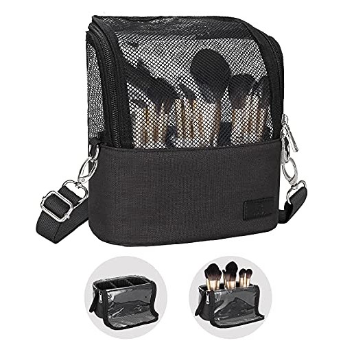 Makeup Brush Case,Makeup Brush Holder with Adjustable Dividers,Large Capacity...