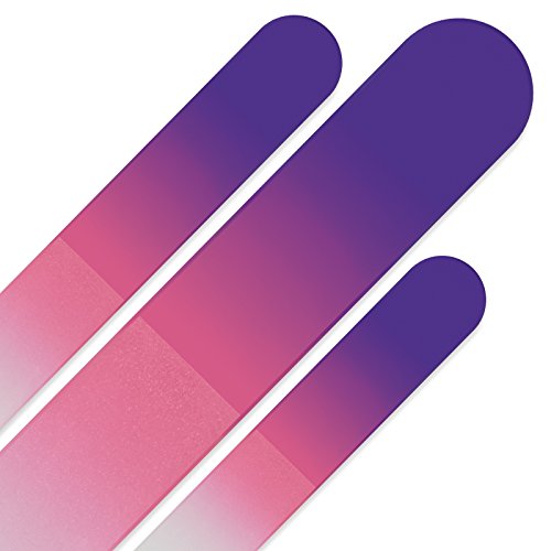 Nail File - Mont Bleu Best Set of 3 Crystal Nail Files in Velvet Pouch - Rain...