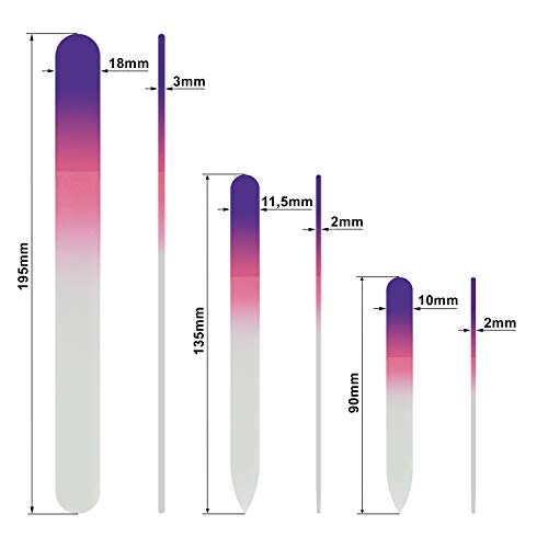 Nail File - Mont Bleu Best Set of 3 Crystal Nail Files in Velvet Pouch - Rain...