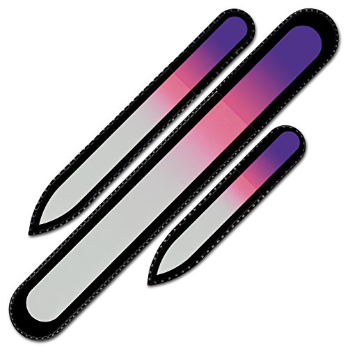 Nail File - Mont Bleu Best Set of 3 Crystal Nail Files in Velvet Pouch - Rain...