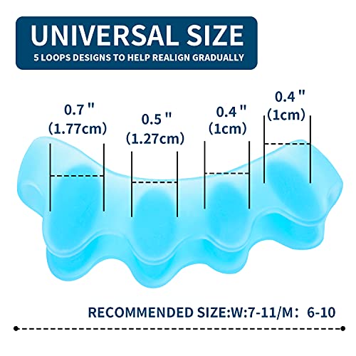 Toe Separators, 5 Pair Soft Gel Toe Spacers to Correct Bunions, Toe Stretcher...