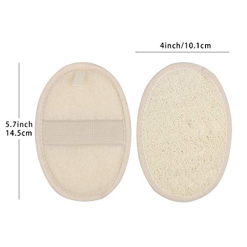 10 Packs Exfoliating Loofah Sponge Pads,Large 4x5.7-100% Natural Luffa and Te...