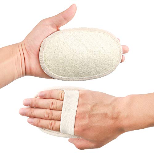 10 Packs Exfoliating Loofah Sponge Pads,Large 4x5.7-100% Natural Luffa and Te...