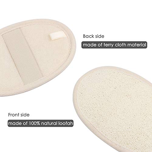 10 Packs Exfoliating Loofah Sponge Pads,Large 4x5.7-100% Natural Luffa and Te...
