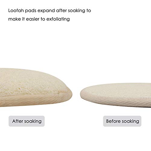 10 Packs Exfoliating Loofah Sponge Pads,Large 4x5.7-100% Natural Luffa and Te...