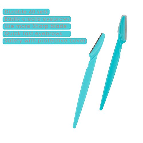 Eyebrow Razor, 60 Pcs Eyebrow Razors Multipurpose Exfoliating Dermaplaning To...