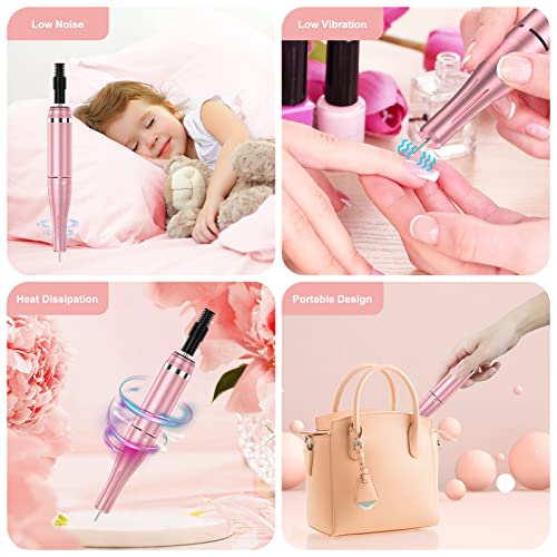 Professional Rechargeable 35000 rpm Nail Drill, Portable Electric E File Mach...