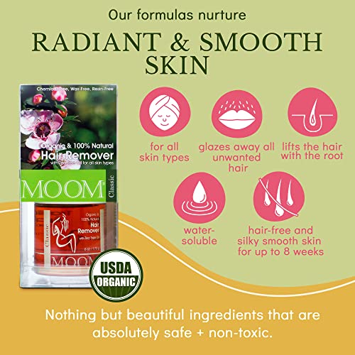 MOOM - Organic Hair Remover Kit, All-Natural Glaze for whole Body, Underarm a...
