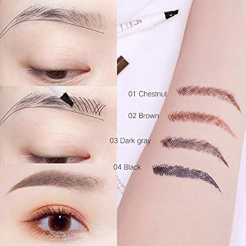 Eyebrow Pen,MoonKong 4 Point Eyebrow Pencil Waterproof Eye Brown Makeup,Eyebr...