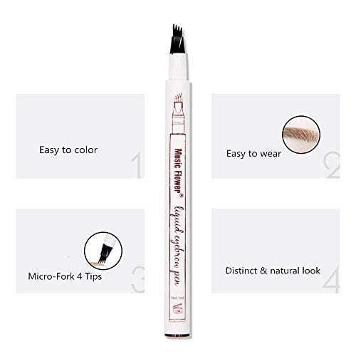 Eyebrow Pen,MoonKong 4 Point Eyebrow Pencil Waterproof Eye Brown Makeup,Eyebr...