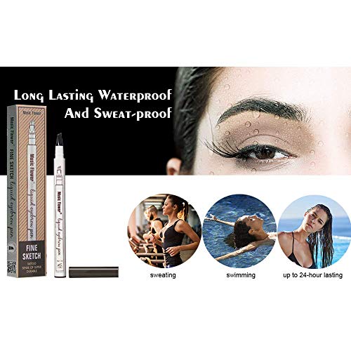 Eyebrow Pen,MoonKong 4 Point Eyebrow Pencil Waterproof Eye Brown Makeup,Eyebr...