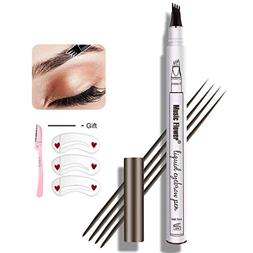Eyebrow Pen,MoonKong 4 Point Eyebrow Pencil Waterproof Eye Brown Makeup,Eyebr...