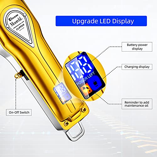 Electric Pro Li Clippers Barber Accessories Grooming LCD Rechargeable Cordles...