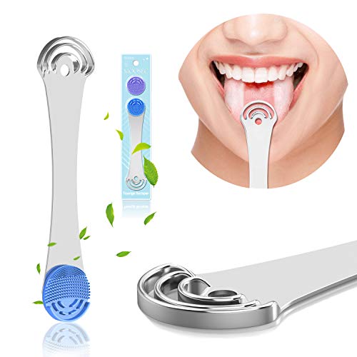 Stainless Steel Professional Tongue Scraper Cleaner for 1 Pcs, Reducing Bad B...