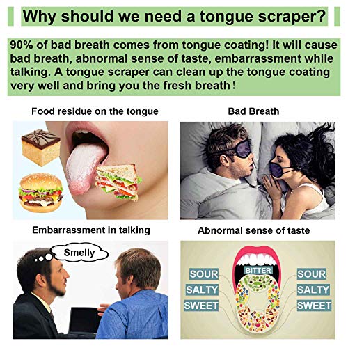 Stainless Steel Professional Tongue Scraper Cleaner for 1 Pcs, Reducing Bad B...