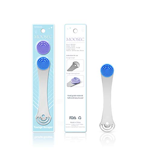 Stainless Steel Professional Tongue Scraper Cleaner for 1 Pcs, Reducing Bad B...