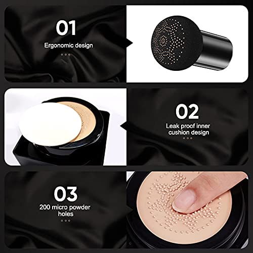 Morelucky 2 Pack Mushroom Head Air Cushion CC Cream Natural Foundation, Found...