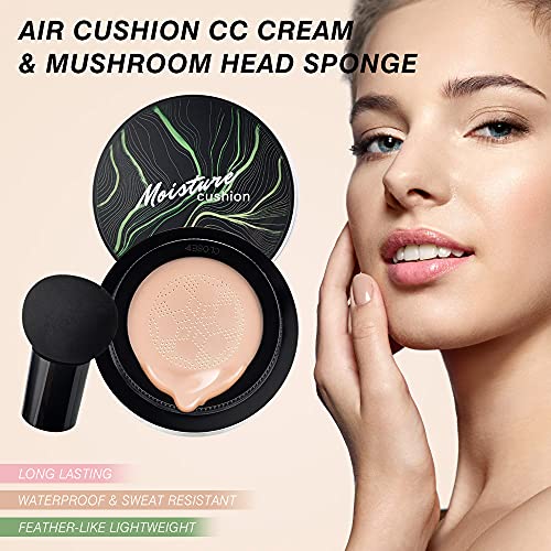 Morelucky Mushroom Head Air Cushion CC Cream Foundation, Natural Moisturizing...