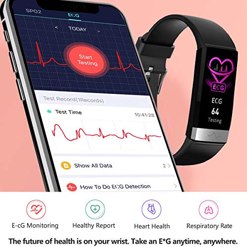 MorePro Fitness Activity Tracker Heart Rate Blood Pressure Monitor, IP68 Wate...