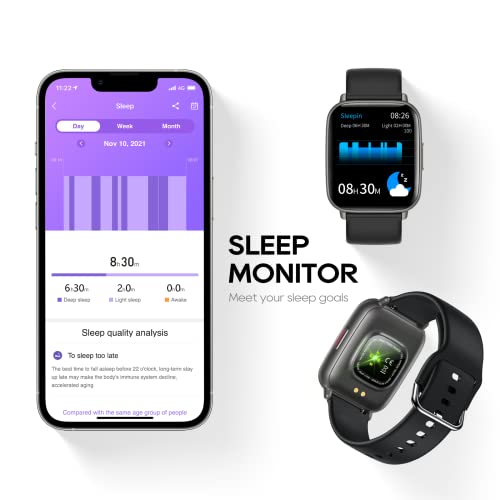 MorePro Fitness Tracker Smart Watch for Men Women, Fitness Watch with Heart R...