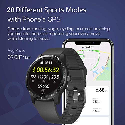 MorePro Smart Watch 20 Sport Modes Fitness Tracker Health Watch Body Temperat...