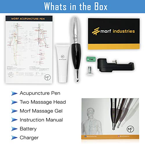 MORF Acupuncture Pen | Electric Acupuncture Pen Stimulator | 2 Massage Heads ...